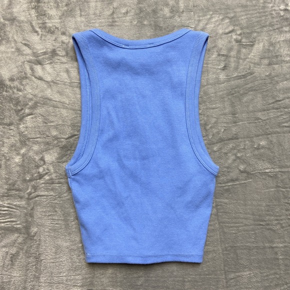 NEW Zara Sleeveless Stretch Ribbed Crop Top Women's Small Blue - Picture 5 of 10